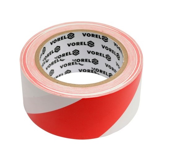 Ragasztószalag 33 m × 48 mm figyelmeztető piros-fehér PVC Kód:275230